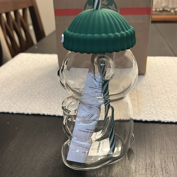 2025 Starbucks Bearista Glass cup with straw. **new** never used - Picture 4 of 5